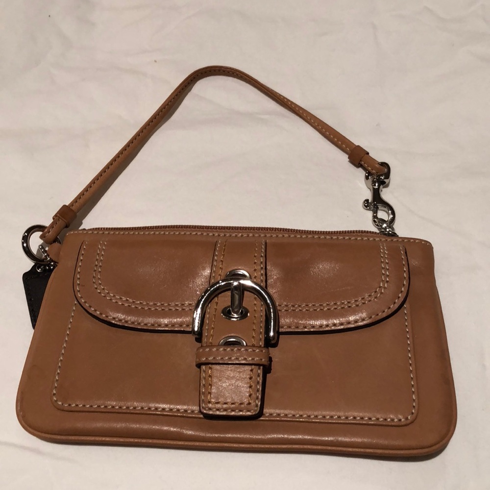 Authentic leather Coach wristlet